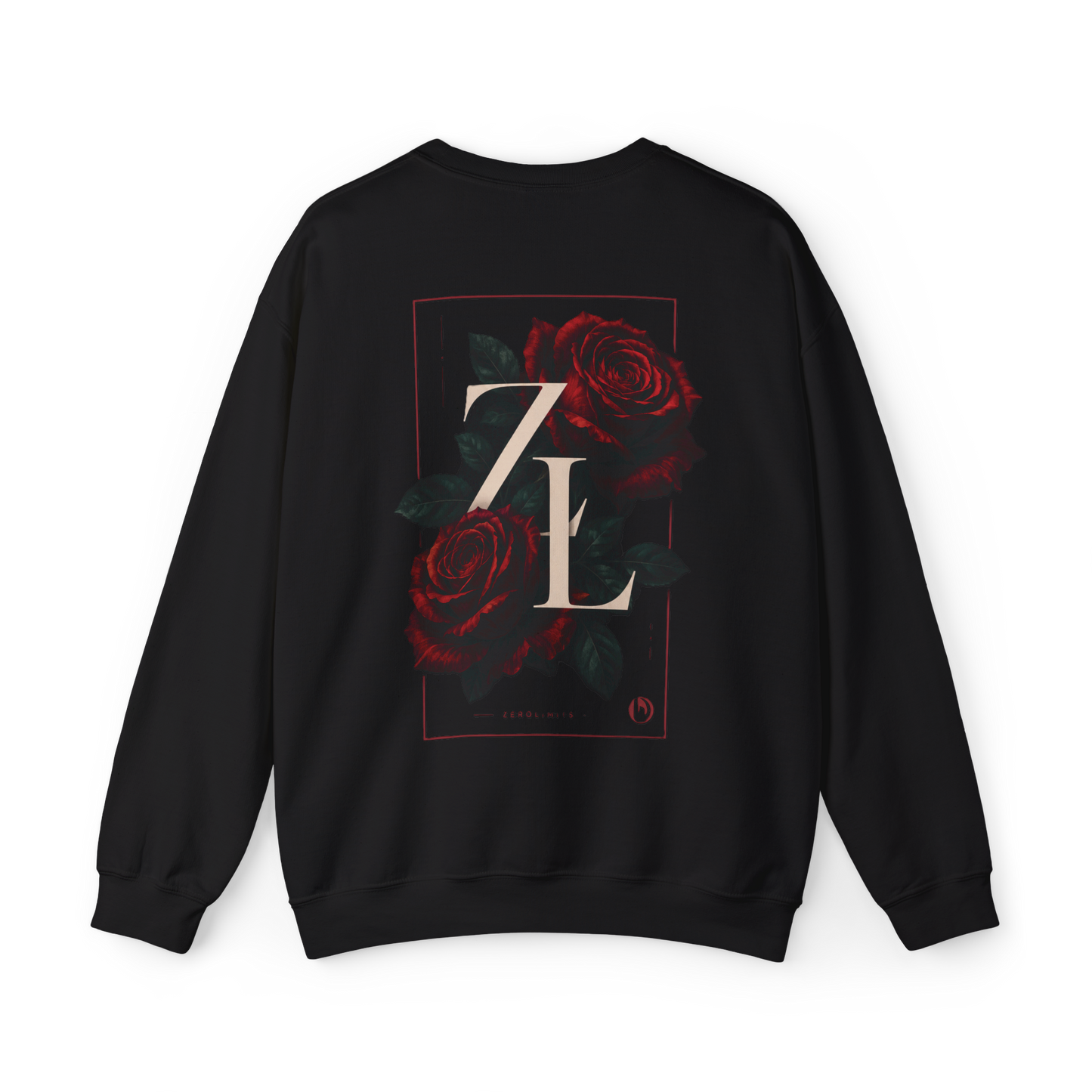 Sudadera Oversize “ZL Roses” Negra – Diseño Premium Floral Streetwear