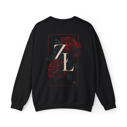 Sudadera Oversize “ZL Roses” Negra – Diseño Premium Floral Streetwear