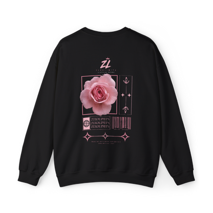 Sudadera Oversize “Pink Rose” Negra – Streetwear Premium ZEROLIMITS