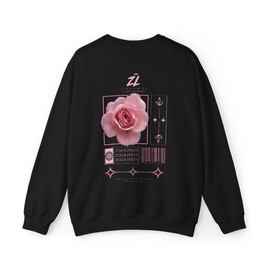 Sudadera Oversize “Pink Rose” Negra – Streetwear Premium ZEROLIMITS