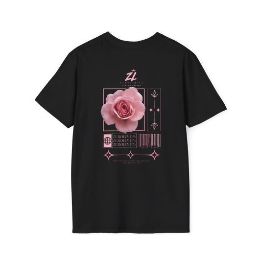 Camiseta Oversize “Pink Rose” Negra – Streetwear Premium ZEROLIMITS