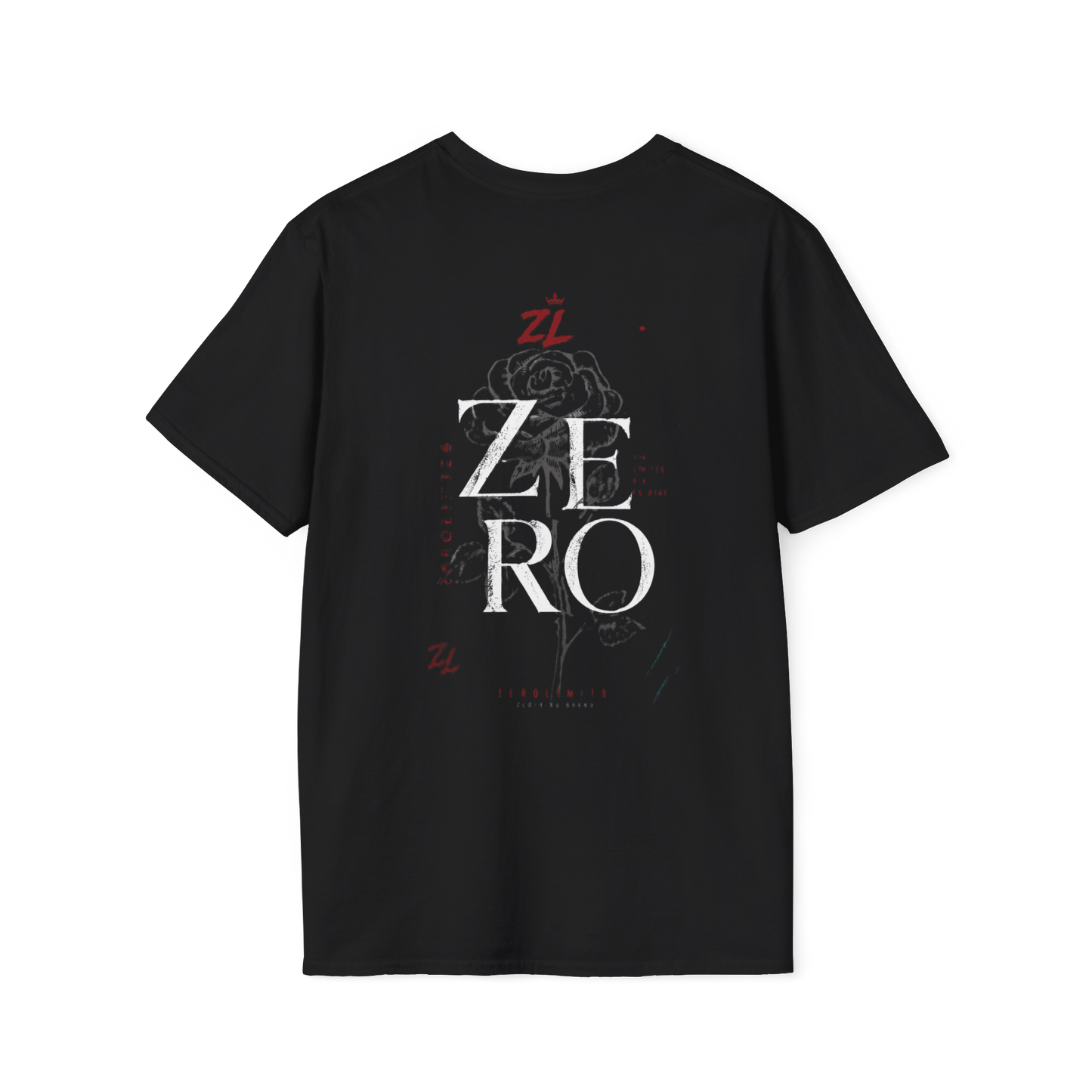 Camiseta Oversize “ZERO” Negra – Streetwear Premium con Diseño Rosa & Tipografía Vintage