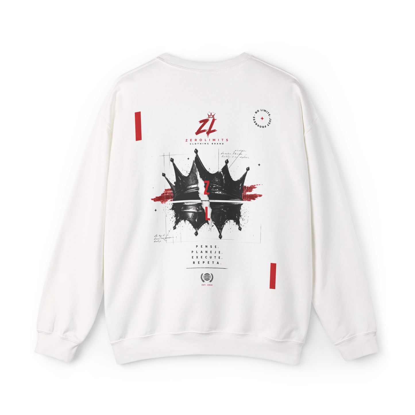 Sudadera Oversize Zerolimits Crown Reflection White – Edición Premiu